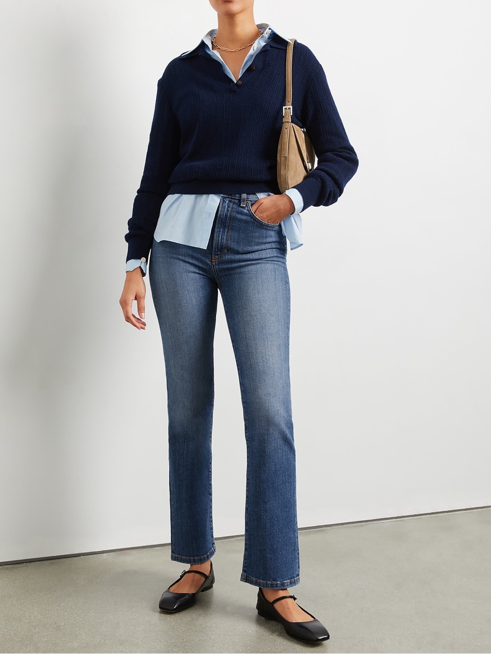 Eiffel Stretch High-Rise Straight-Leg Jeans 26/32